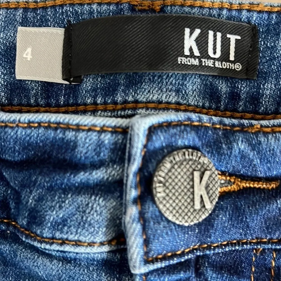 Kut From The Kloth Chloe Boyfriend Rolled Cuff Denim Shorts - Size 4 - Picture 4 of 7